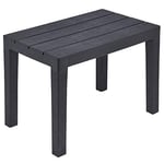 URBNLIVING Black Plastic Garden Outdoor Table/Bench Furniture - 100% Weatherproof