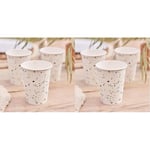 Ginger Ray 'Mix It Up' Terrazzo Eco Friendly Paper Cups-16 Pack, Multi, 8 Count (Pack of 1)