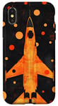 Coque pour iPhone X/XS Orange Abstrait Pois Vintage F4 Phantom II Jet Fighter