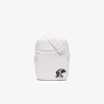 Lacoste Mens Accessories Netflix Croc Print Shoulder Bag in White - One Size