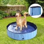 LYYJF Foldable Dog Paddling Pool, Pet Swimming Pool Bathing Tub, Portable PVC Kids Pool Collapsible Bath Tub Water Pond, Children Bathing Pool,Blue,160 * 30cm