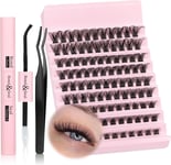 DIY Eyelash Extenisons Kit D Curl Cluster Lashes with Bond Seal Lash Glue 108Pcs