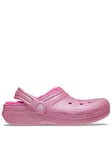 Crocs Kids Classic Lined Glitter Clog - Pink, Pink, Size 5 Older