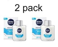 TWIN PACK 2 x Nivea Men Sensitive Cool Post Shave BALM Instant Relief 100ml each