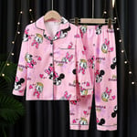 Barnpyjamas Sanrioed Söta Cinnamoroll Kuromi Bomulls Pyjamas Långärmad Cartoon Barn Sovkläder Pojkar Flickor Hemkläder 16(135-145cm) PINK MINI