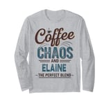 ELAINE Personalized Cute Coffee Girls ELAINE Name Long Sleeve T-Shirt