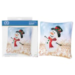 Diamond Dotz Cushion: Snowman Top Hat Kit de Peinture au Diamant, Blanc, 18 x 18 cm