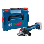 Bosch Professional X-Lock Cordless Angle Grinder GWX 18V-10 P (Brushless Motor, Equal Power to a 1,000 W Corded Grinder, Protection Switch, Kickback Control, X-Brake, in L-BOXX)