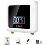 Chauffe-Eau Instantané 7500W Mini Chauffe-Eau Électrique Sans Réservoir Affichage led Mural Support Thermostat Mode/Réglage de Puissance pour Maison