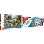 Bundle Trefl Famille de Loups 1000 + 500-3000 Tapis de Puzzle