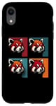 Coque pour iPhone XR Red Panda Pop Art – Vintage coloré mignon panda rouge amoureux