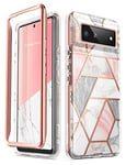 i-Blason Cosmo Series Case for Google Pixel 6 (2021), Slim Full-Body Stylish Protective Case Without Built-in Screen Protector (Marble)