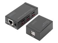 Digitus Da-70143 - Usb Extender & 2.0 Usb Hub 4 Port - Usb-Utvider - Usb 2.0 - Over Cat 5/5E/6 - Opp Til 50 M