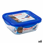 Hermetic Lunch Box Pyrex Cook & go 21 x 21 x 9 cm Blue 1,9 L Glass [6 Units]