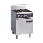 Blue SealCR6D Stainless Steel Gas Range Static Oven Four Burner - 600 mm (W) x 800 mm (D) x 1085 mm (H)