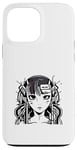 Coque pour iPhone 13 Pro Max Cyber Manga Girl dans un style de bande dessinée futuriste