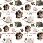 Rats Rat Christmas Rodents Gift Wrap Wrapping Paper Present