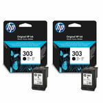 2x Original HP 303 Black Ink Cartridge For TANGO Printer - Boxed - T6N02AE