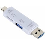 Northix - Adaptateur otg, usb - 5 en 1 - Blanc