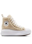 Converse Junior Platform Move Warm Winter Essentials Trainers - Beige, Beige, Size 3 Older