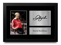 HWC Trading David Beckham Gift Signed FRAMED A4 Printed Autograph Gifts Photo Display