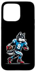 Coque pour iPhone 15 Pro Max Wolf Football américain pour garçons