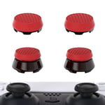 PlayVital Thumbs Pro ARMOR Thumbstick Extender for ps5 Wireless Controller Thumb Grips, Joystick Caps Grip for ps5 Controller - 2 High Raise and 2 Mid Raise Dome - Scarlet Red & Black