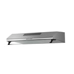 electriQ 60cm Top &amp; Rear Venting Visor Cooker Hood - Stainless Ste