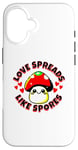 iPhone 16 Love Spreads Like Spores Cute Funny Kawaii Mushroom Case