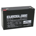 6V 12Ah (AGM) batteri 151 x 51 x 94 Euroglobe