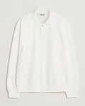 Auralee Pima Cotton Long Sleeve Polo White