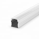 LED Profile en Argent M5-1 100CM Opale Couverture Pour V Jusqu'À 12mm Largeur