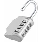 Ccykxa - Argent)Cadenas Code Exterieur, Cadenas a Code Pour Casier, Cadenas 4 Chiffres Pour Gym, Vestiaire, College, Scolaire Armoire, Escape Game,