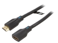 Cable HDMI 2.1 femelle HDMI prise male 4K 3D UHD 2m - Noir