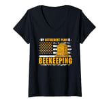 Womens Honey Beekeeping Beekeeper My Retirement Plan Is Beekeeping V-Neck T-Shirt