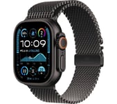 APPLE Watch Ultra 2 Cellular - 49 mm Black Titanium Case with Black Titanium Milanese Loop - Medium, Black