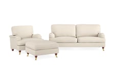 Howard Lyx Sofagruppe 3-seter+Lenestol+Fotskammel - Beige sofagruppe Bloomington