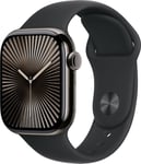 Apple Watch Series 10 GPS + Cel 42mm / Slate Titanium Case / Black Sport Band - M/L