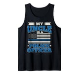 My Uncle Is A Police Officer Policeman Blue US Flag Tank Top