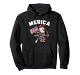 Merica Christmas Shirt Patriotic Veteran Santa Bald Eagle Pullover Hoodie