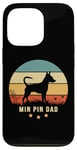 iPhone 13 Pro MIN PIN DAD retro sunset Design with Miniature Pinscher Case