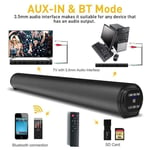 Bluetooth Wireless TV Soundbar Speaker 3D Sound Bar Home Subwoofer Black