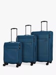 Rock Deluxe Lite 8-Wheel Soft Shell Suitcase, Set of 3