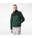 Lacoste Mens Hooded Puffer Jacket in green - Size Large