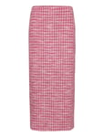 Houndstooth Tweed Skirt Pink Mango