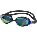 Aqua Speed Men Champion New Adjustable Swim Goggles - Black/Mirror Lens, One size