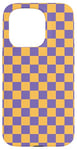 iPhone 15 Pro Yellow & Purple Checkerboard Squared Pattern, Checkered Case