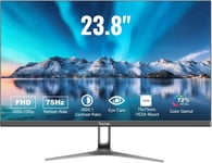 24 Pouces Moniteur D'Ordinateur Fhd 1080P,Écran Pc Led,Hdmi,Vga,75Hz,Rapport De Contraste 3000:1,Soin Des Yeux,Montage Vesa,Noir