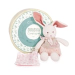 Doudou & Compagnie Pantin avec doudou Lapin en coton bio ROSE