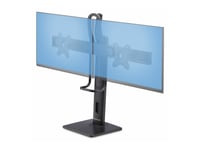 Startech.Com Crossbar Dual Monitor Desk Stand, Double 27Inch Screens/Vesa - Ställ - För 2 Monitorer - Plast, Aluminium, Stål - Svart - Skärmstorlek: 17"-27" - Skrivbordsstativ